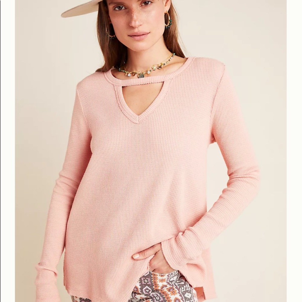 🔥Anthropologie Nadia Cut Out Waffle Tunic!